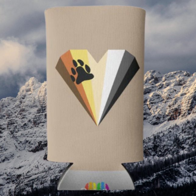 Bear Pride Heart Slim Seltzer Can Beverage Cooler (Creator Uploaded)