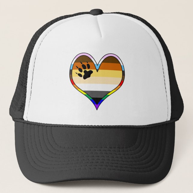 Bear Pride Heart Trucker Hat (Front)