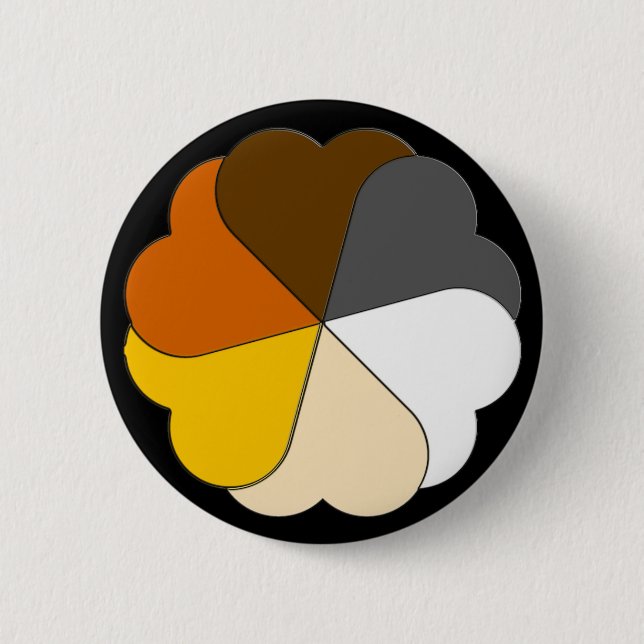 Bear Pride Hearts Button (Front)