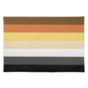 Bear Pride, Neutral Gradient Stripes, LGBTQ Pride Cloth Placemat