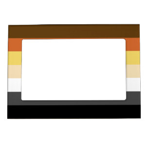 Bear Pride, Neutral Gradient Stripes, LGBTQ Pride Magnetic Frame