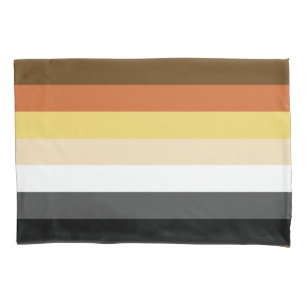 Bear Pride, Neutral Gradient Stripes, LGBTQ Pride Pillow Case
