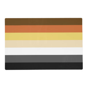 Bear Pride, Neutral Gradient Stripes, LGBTQ Pride Placemat