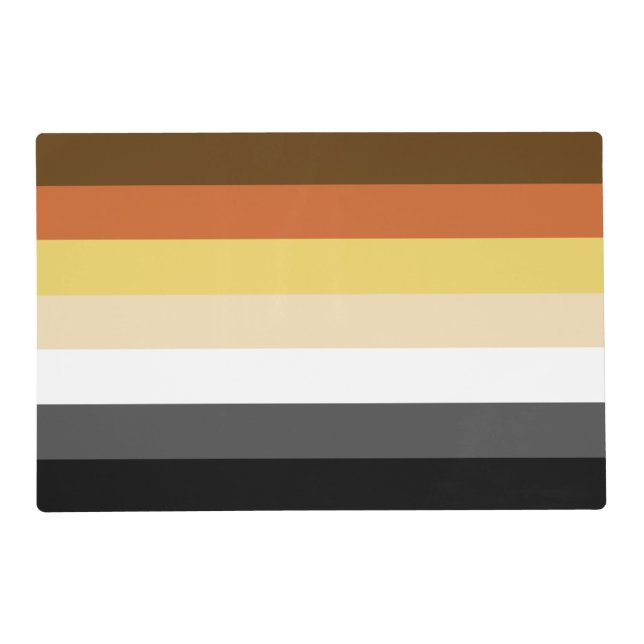 Bear Pride, Neutral Gradient Stripes, LGBTQ Pride Placemat (Front)