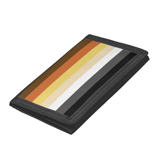 Bear Pride, Neutral Gradient Stripes, LGBTQ Pride Trifold Wallet (Bottom)