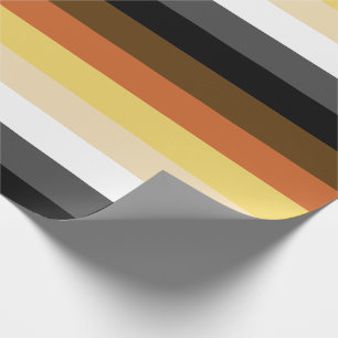 Bear Pride, Neutral Gradient Stripes, LGBTQ Pride Wrapping Paper
