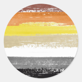 Bear Pride Paint Stripes Classic Round Sticker