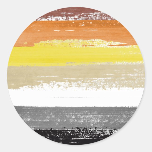 Bear Pride Paint Stripes Classic Round Sticker (Front)