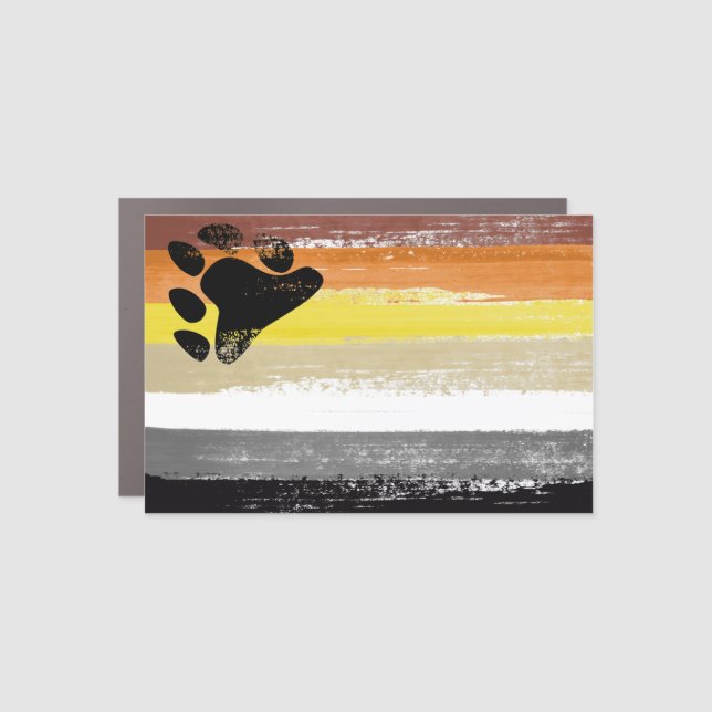 Bear Pride Painted Flag Car Magnet (Front)