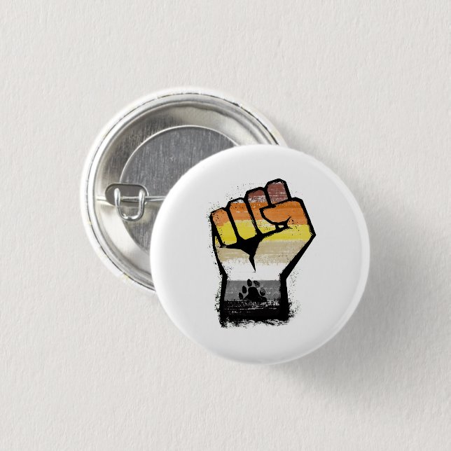 Bear Pride Paw Fist Button (Front & Back)