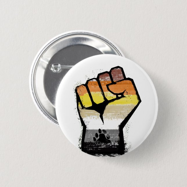 Bear Pride Paw Fist Button (Front & Back)