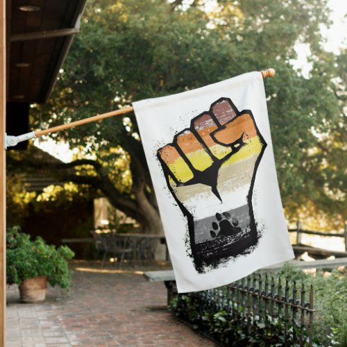 Bear Pride Paw Fist House Flag