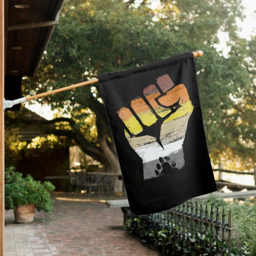 Bear Pride Paw Fist House Flag