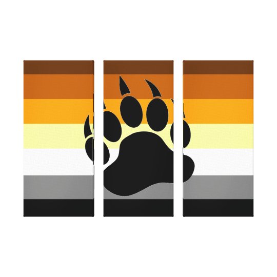 Bear Pride Paw on Triple Canvas