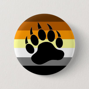 Bear Pride Paw Pinback Button