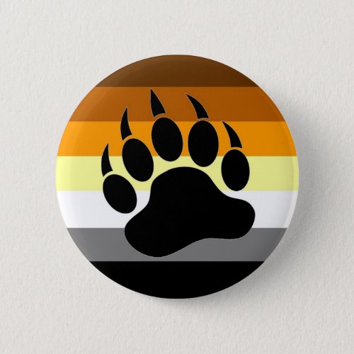 Bear Pride Paw Pinback Button