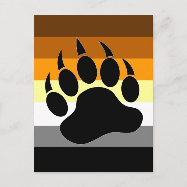 Bear Pride Paw Postcard (Front)
