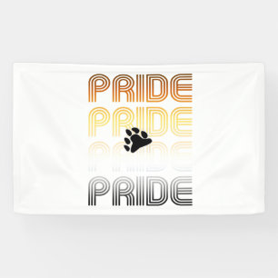 Bear Pride Paw Retro Pattern Design Letters Banner