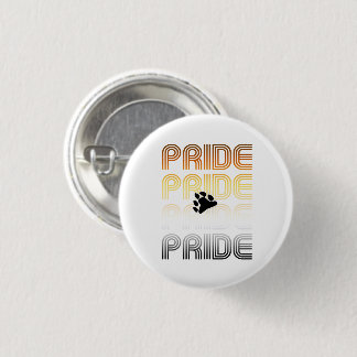 Bear Pride Paw Retro Pattern Design Letters Button
