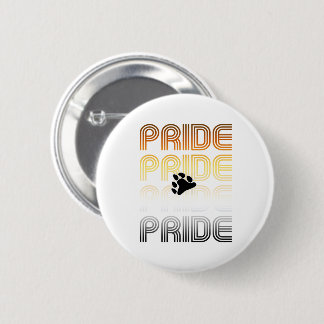 Bear Pride Paw Retro Pattern Design Letters Button