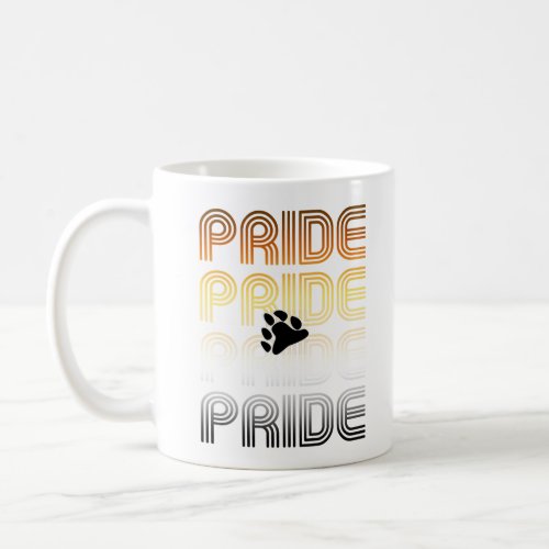 Bear Pride Paw Retro Pattern Design Letters Coffee Mug