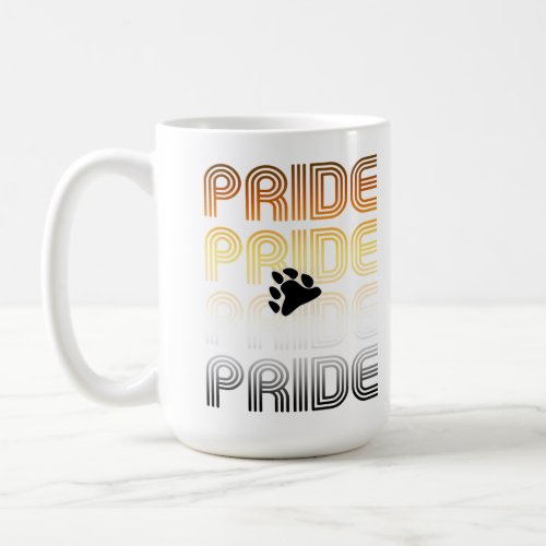 Bear Pride Paw Retro Pattern Design Letters Coffee Mug