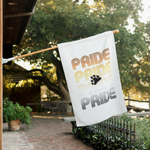 Bear Pride Paw Retro Pattern Design Letters House Flag