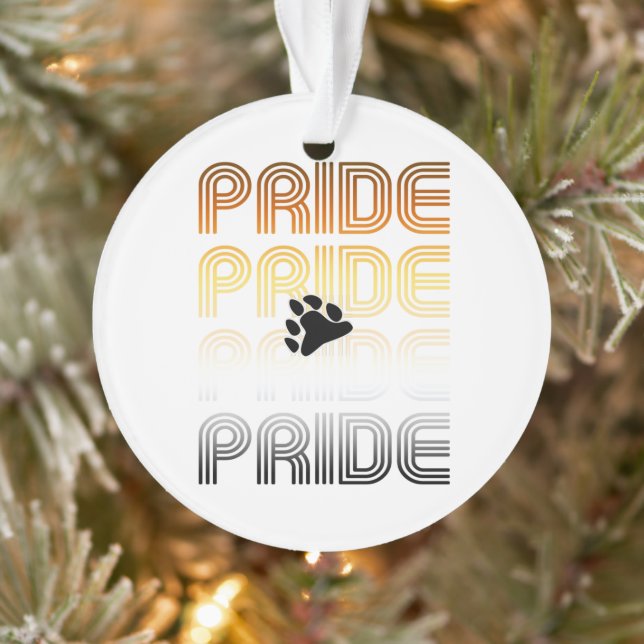 Bear Pride Paw Retro Pattern Design Letters Ornament (Tree)