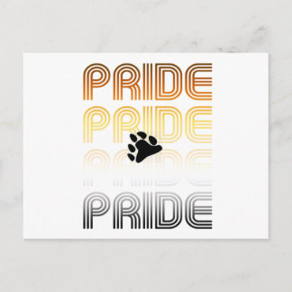 Bear Pride Paw Retro Pattern Design Letters Postcard