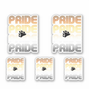 Bear Pride Paw Retro Pattern Design Letters Sticker