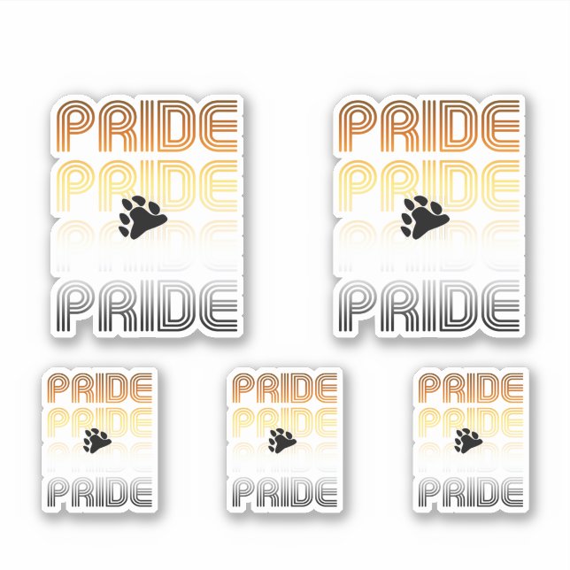 Bear Pride Paw Retro Pattern Design Letters Sticker (Front)