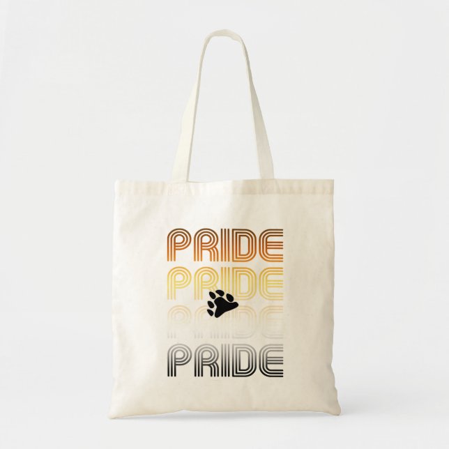 Bear Pride Paw Retro Pattern Design Letters Tote Bag (Front)