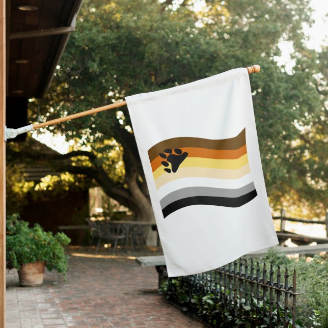 Bear Pride Paw Wavy Flag (In SItu)