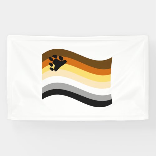 Bear Pride Paw Wavy Flag Banner