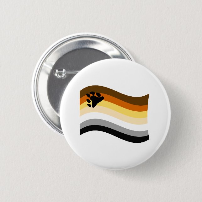 Bear Pride Paw Wavy Flag Button (Front & Back)