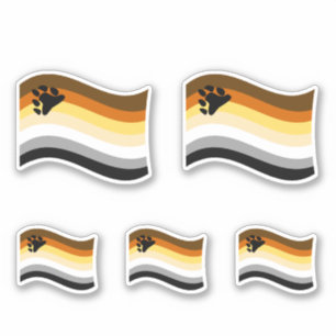 Bear Pride Paw Wavy Flag Sticker