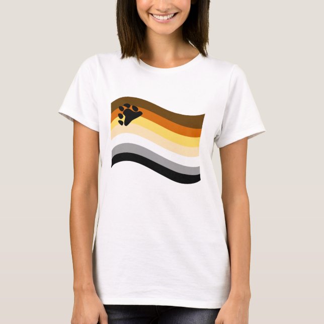 Bear Pride Paw Wavy Flag T-Shirt (Front)