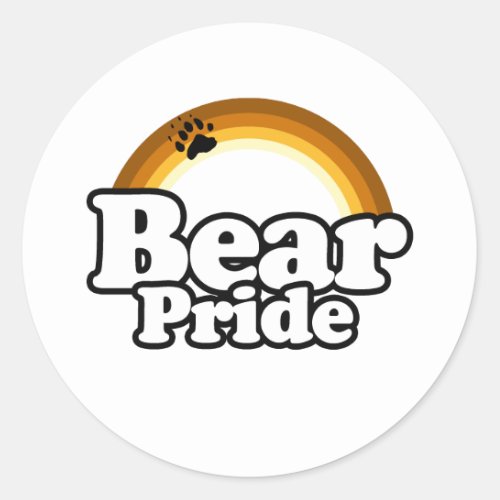 Bear Pride Rainbow Arc Classic Round Sticker