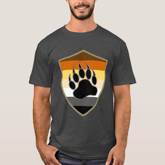 Bear Pride Shield Bear Paw T-Shirt (Front)