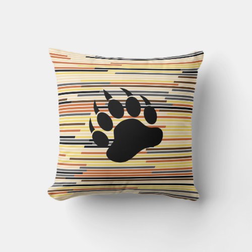 Bear Pride Striped Throw Pillow