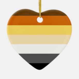 BEAR PRIDE STRIPES CERAMIC ORNAMENT