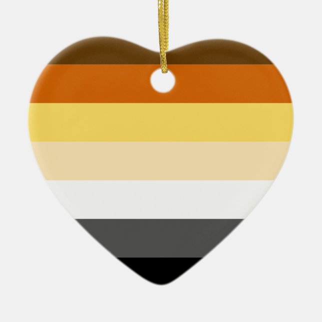 BEAR PRIDE STRIPES CERAMIC ORNAMENT (Front)