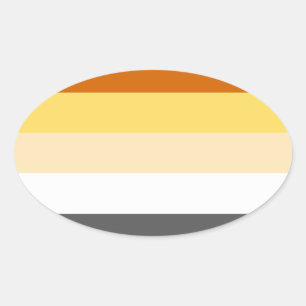 BEAR PRIDE STRIPES DESIGN OVAL STICKER