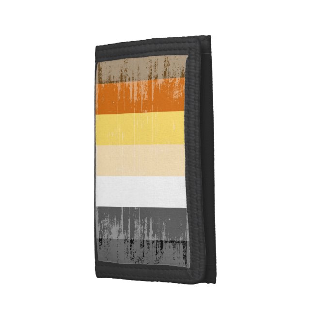 BEAR PRIDE STRIPES DISTRESSED DESIGN -.png Trifold Wallet (Side)