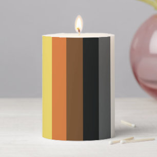 Bear Pride Stripes Pillar Candle