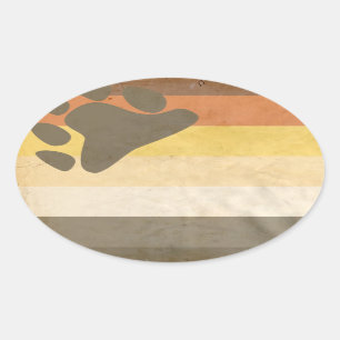 BEAR PRIDE VINTAGE DESIGN OVAL STICKER
