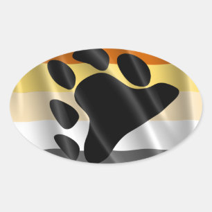 BEAR PRIDE WAVY DESIGN OVAL STICKER