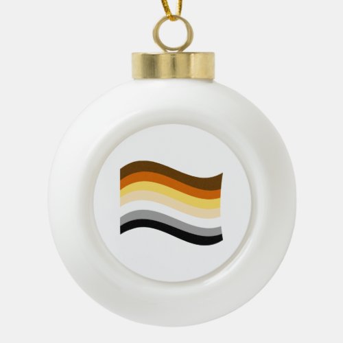 Bear Pride Wavy Flag Ceramic Ball Christmas Ornament