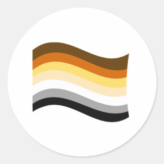 Bear Pride Wavy Flag Classic Round Sticker