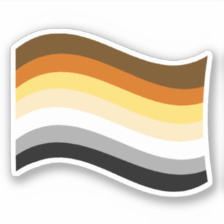 Bear Pride Wavy Flag Sticker